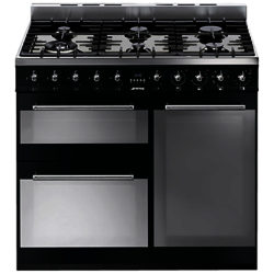Smeg SY93BL Symphony Dual Fuel Range Cooker, Black